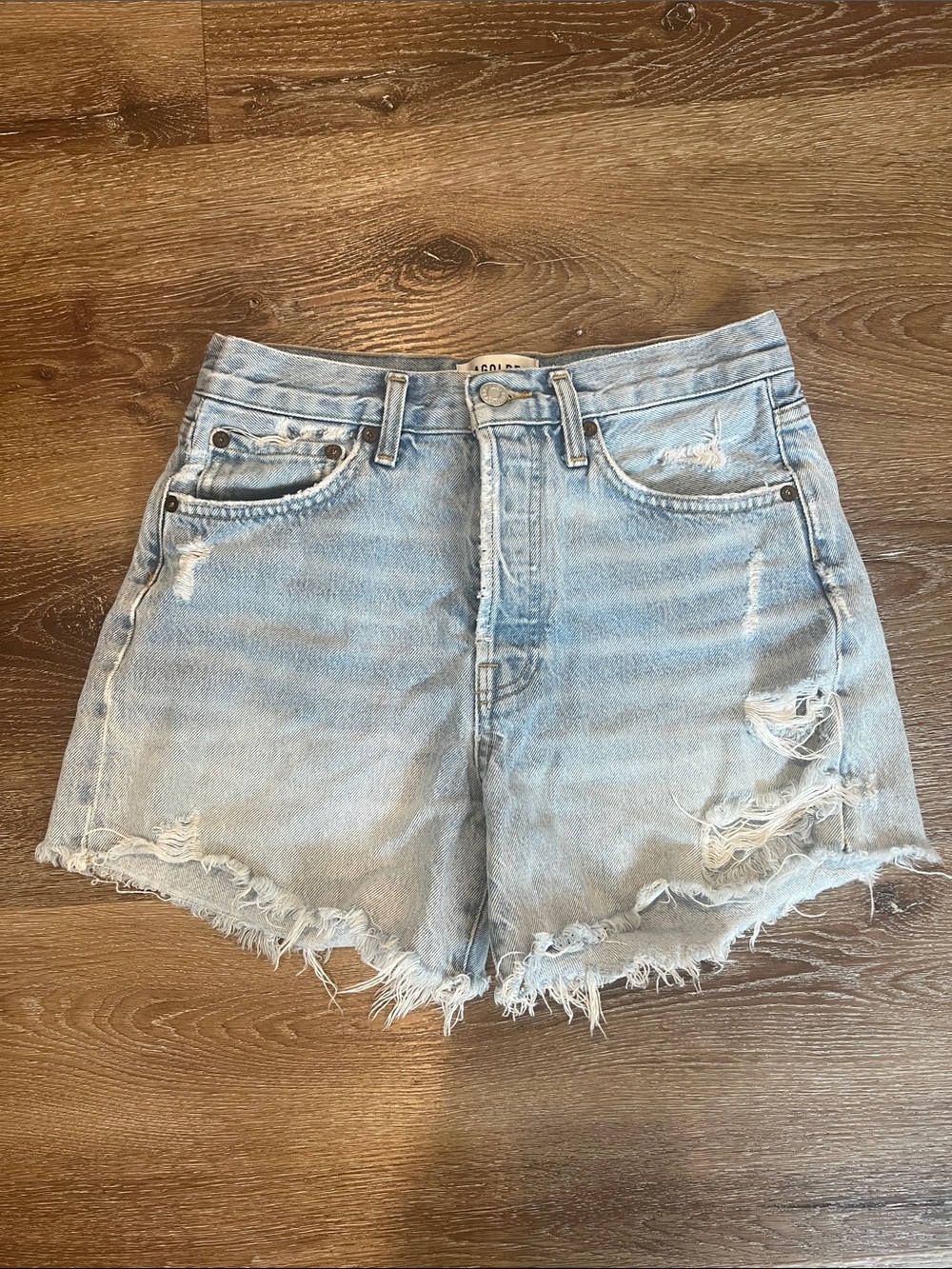 Agolde Parker Long Denim Shorts 25